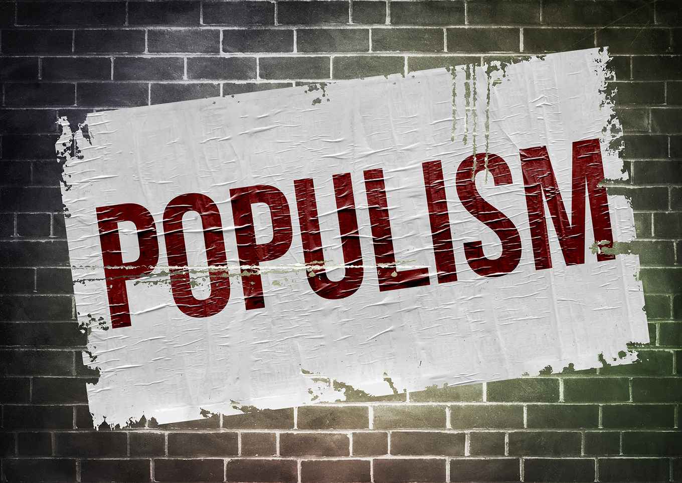 wallpainting with the word 'populism'