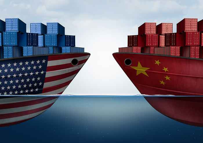 American and Chinese cargo boats in a stand off
