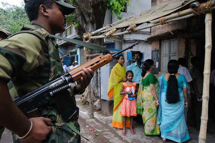 Voters at the polls in West Bengal, India